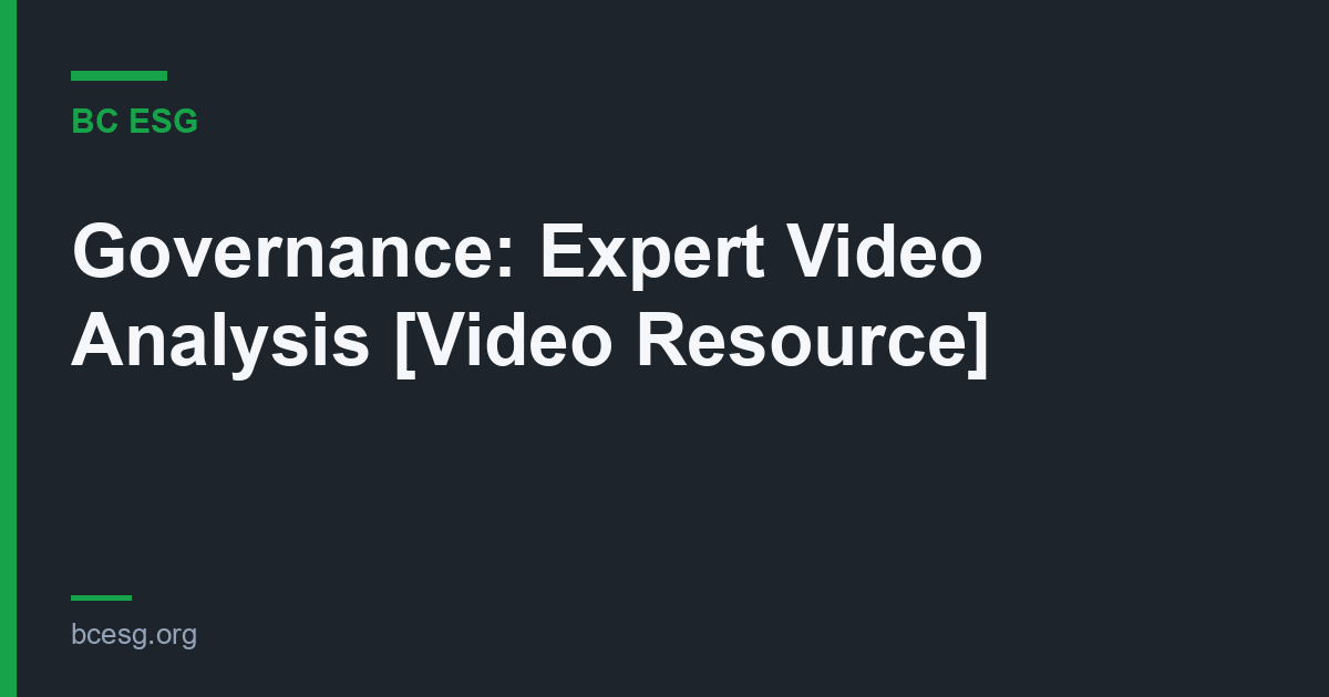 Governance: Expert Video Analysis [Video Resource]