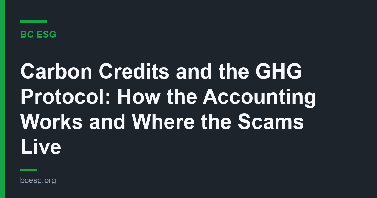 Carbon Credits and the GHG Protocol: How the Accounting Works and Where the Scams Live