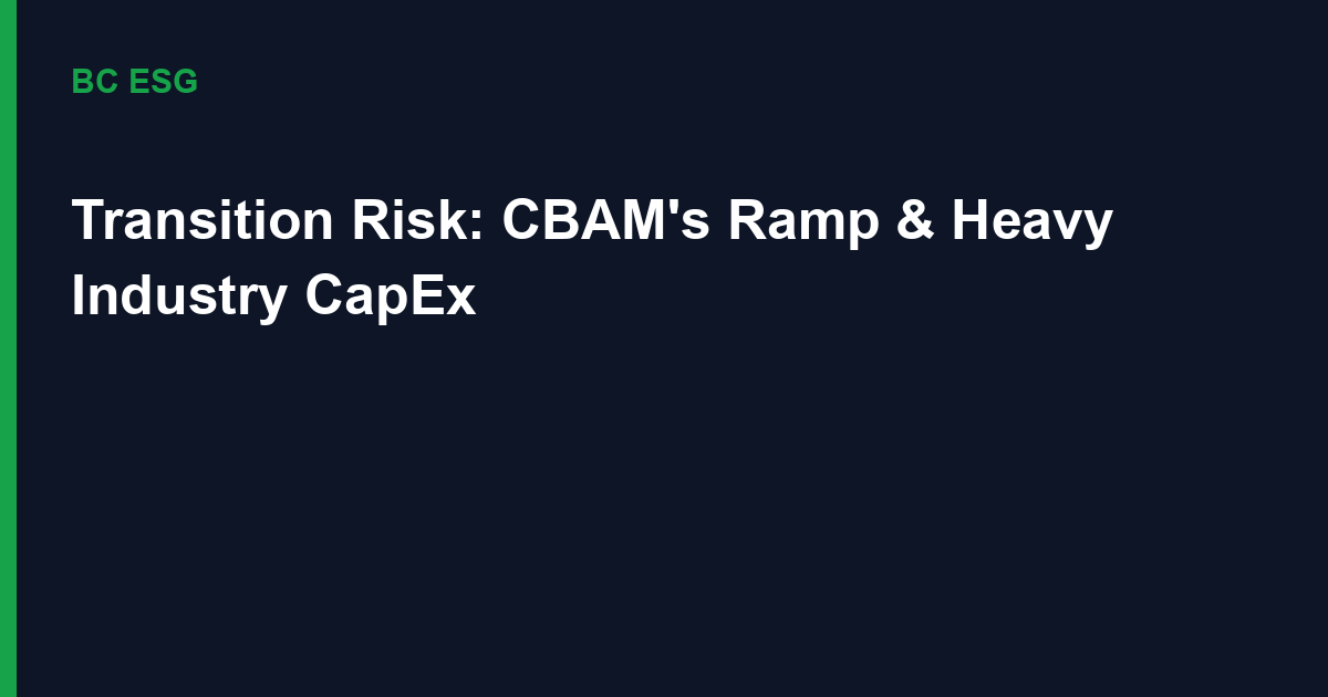 Transition Risk in Heavy Industry: CBAM’s Ramp, Carbon Scenarios and the CapEx Decisions They Force